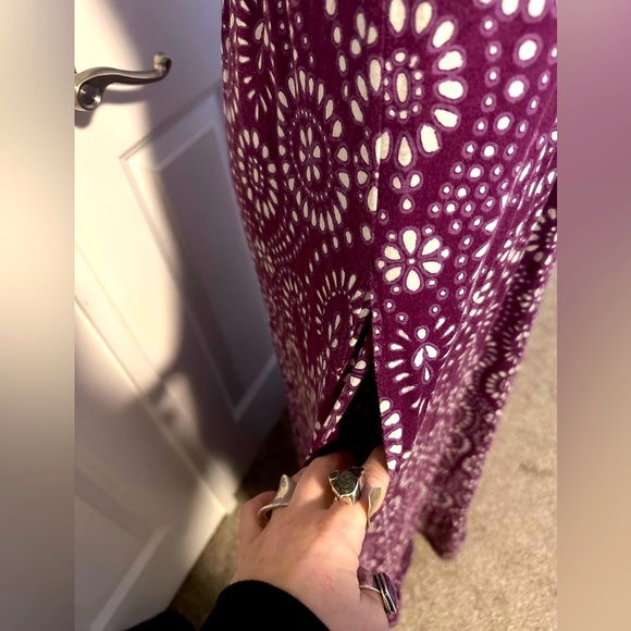 Soma Soft Jersey Tiered Hem Sleeveless Maxi Dress Serenata Eyelet Henna Plum - Picture 10 of 16